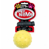Кучешка играчка PET NOVA гумена топка със звук и връв за игра - аромат на ванилия, 6 см.